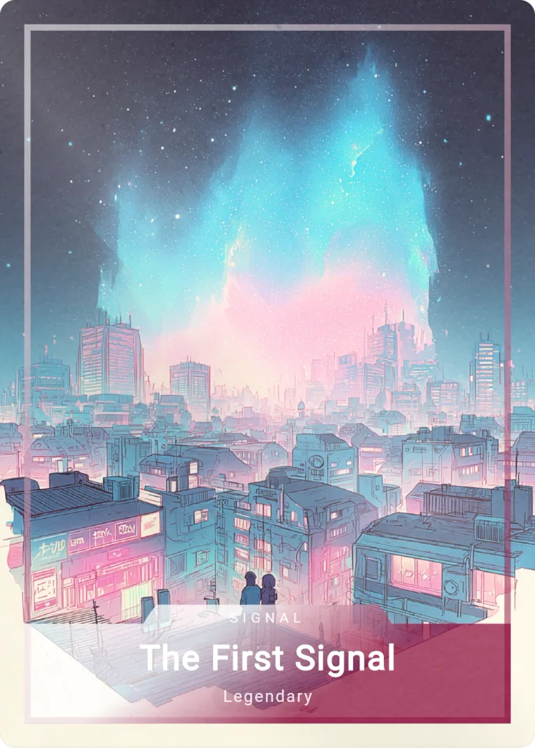 The First Signal card artwork from ME & The Robots Collector